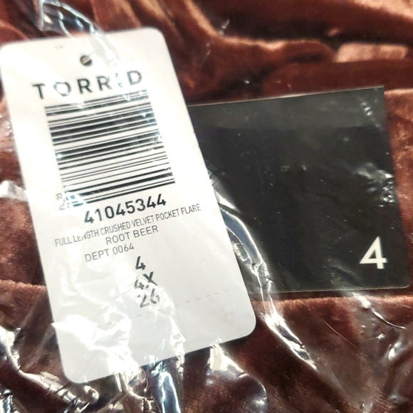 ❤️NWT VINTAGE TORRID VELVET FLARE LEGGING - ROOT BEER - POCKETS PLUS SIZE - Picture 13 of 14